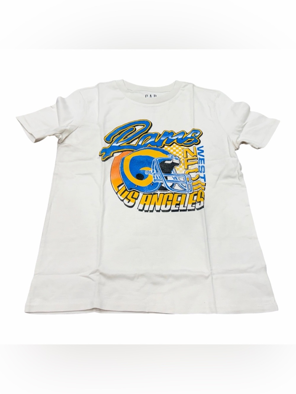Gap Kids Los Angeles Rams Short Sleeve T-Shirt, Size Large 10, White, NEW